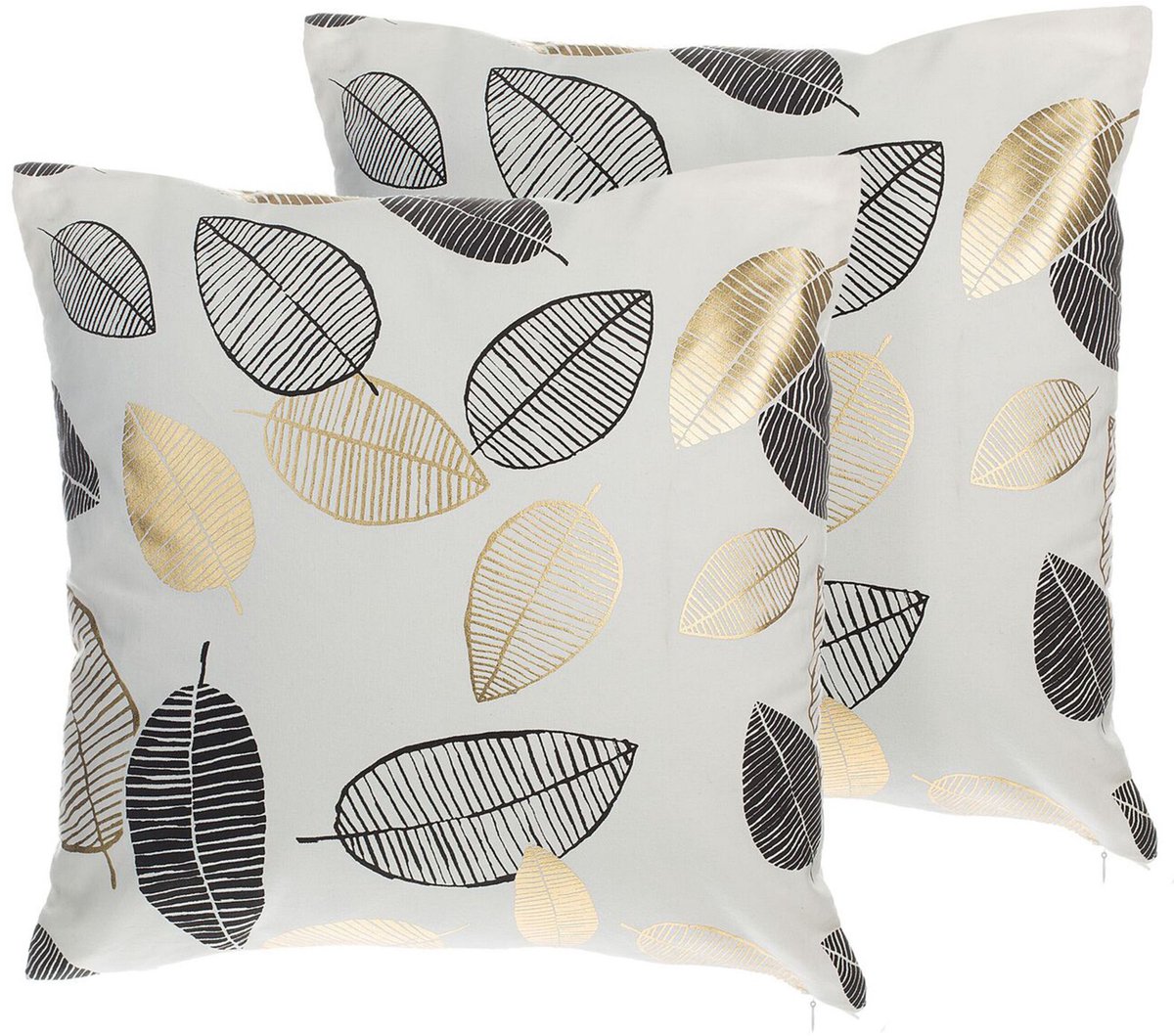 Beliani LOTUS - Sierkussen set van 2 - Wit - 45 x 45 cm - Katoen