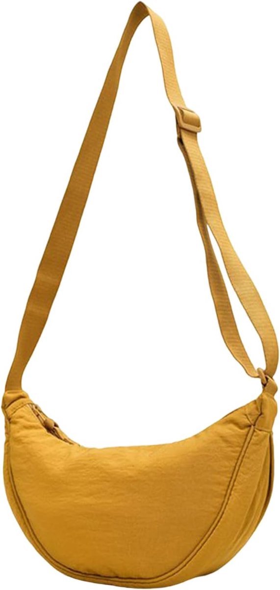 Dames Halve Maan Nylon Crossbody Tas – Verstelbare Band, Lichtgewicht Hobo Schoudertas – Casual Zachte Halve Maan Crossbody Tas, Geschikt voor Dagelijks Winkelen en Reizen