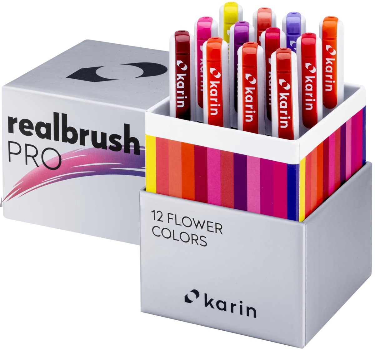 SnelShoppen - 12 Professionele Realbrush Penselen in Exclusief Etui - Perfect voor Schilderen, Creatief Hobbyen, en Kunstprojecten - Levendige Kleuren