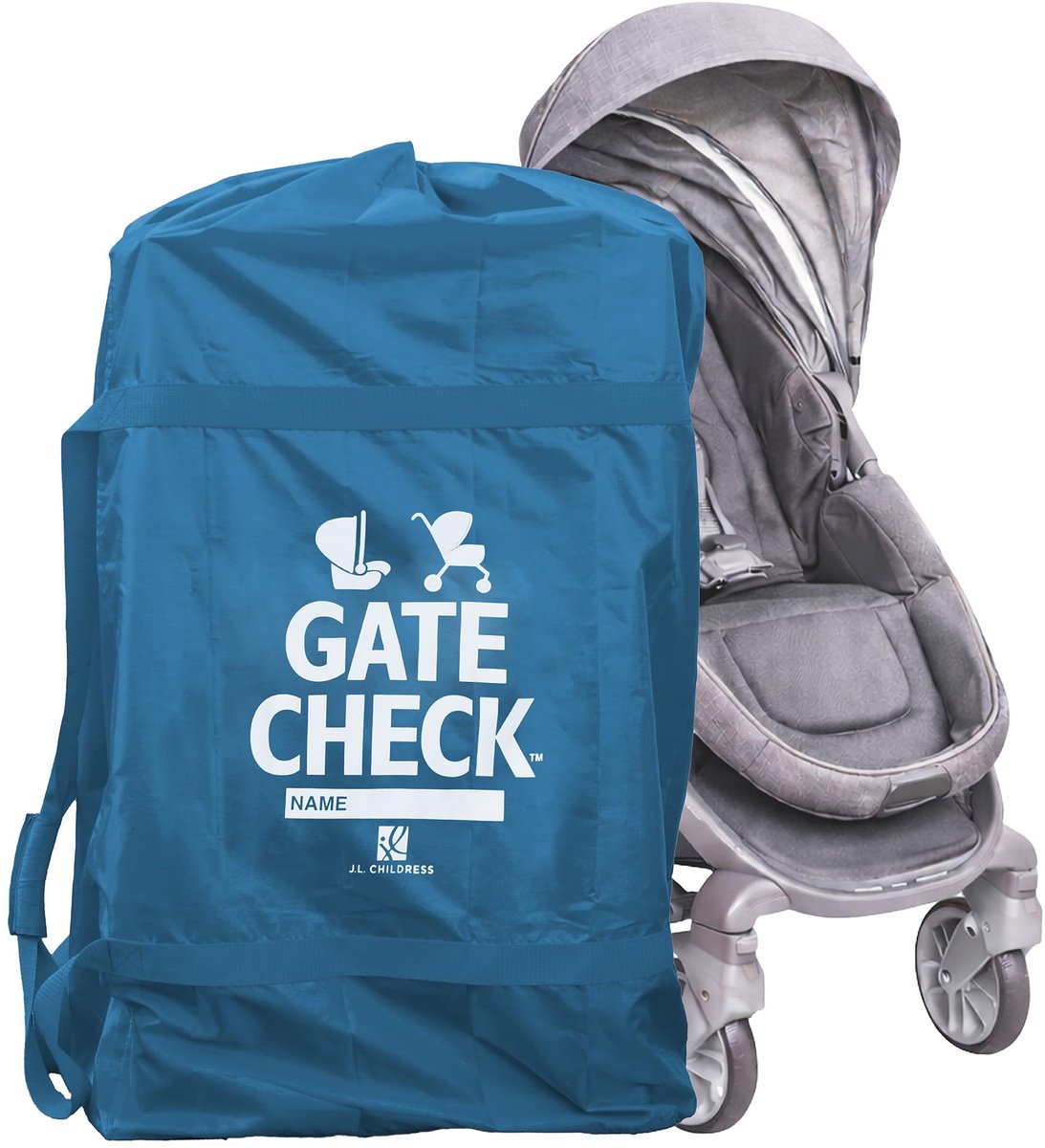 SnelShoppen - Deluxe Gate Check Bag voor Autostoeltjes en Kinderwagens - Beschermtas, Opbergtas - Universeel, Gemakkelijk Sluiten en Vouwen, Ideaal vo