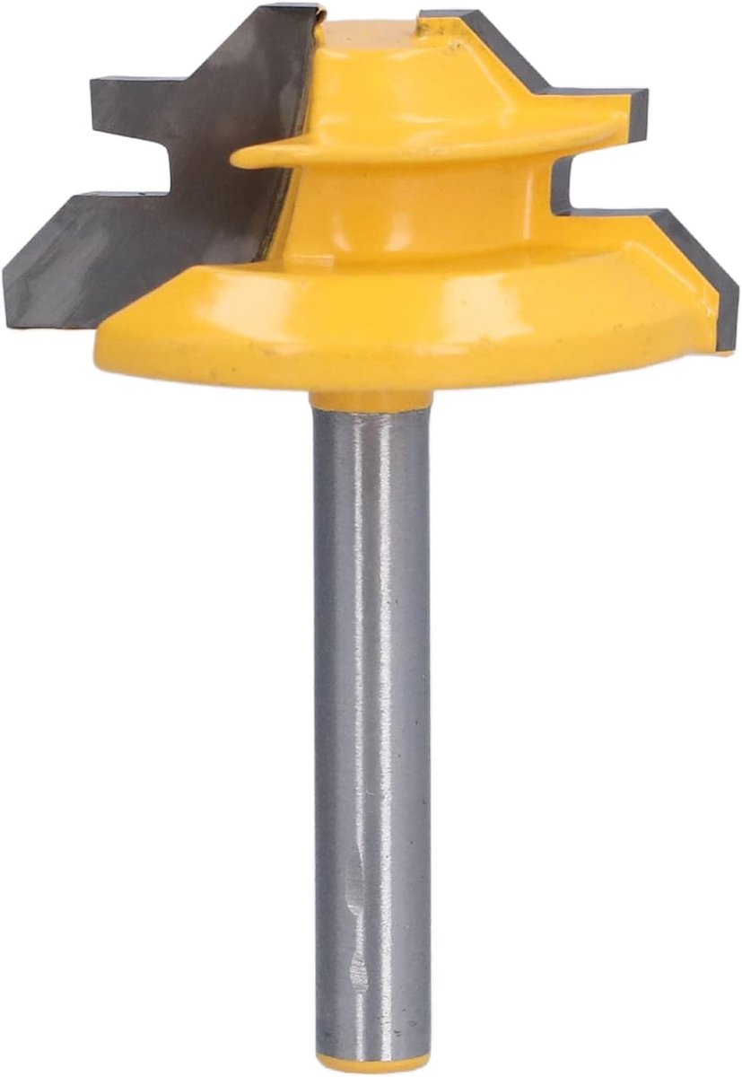 SnelShoppen - Lock Mitre Router Bit 45 Graden 6mm Schacht Houtbewerking Freesbit voor Precisie Houtbewerking, Ideaal voor Meubels en Deuren, Inclusief