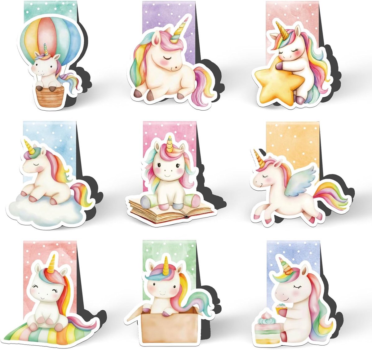 SnelShoppen - Magnetische Boekenleggers voor Kinderen, Eenhoorn Design, Leuke Cadeaus voor Meisjes, Leesaccessoires voor Kinderen, Adventskalender Inh