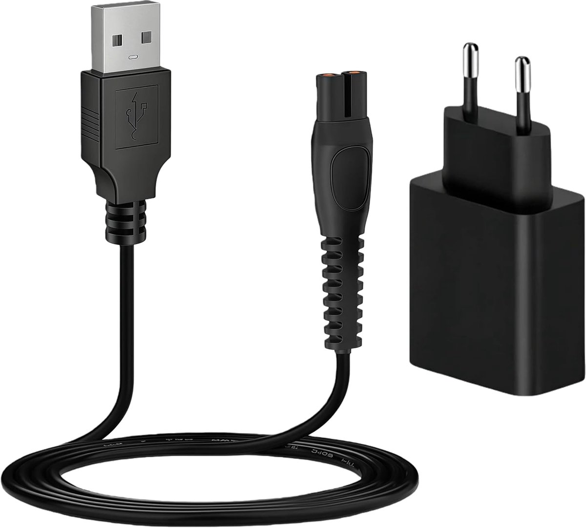 SnelShoppen - Vervangende USB Oplaadkabel 5V met Stroomadapter - Compatibel met Diverse Apparaten - Veiligheid en Betrouwbaarheid - Ideaal voor Thuis,