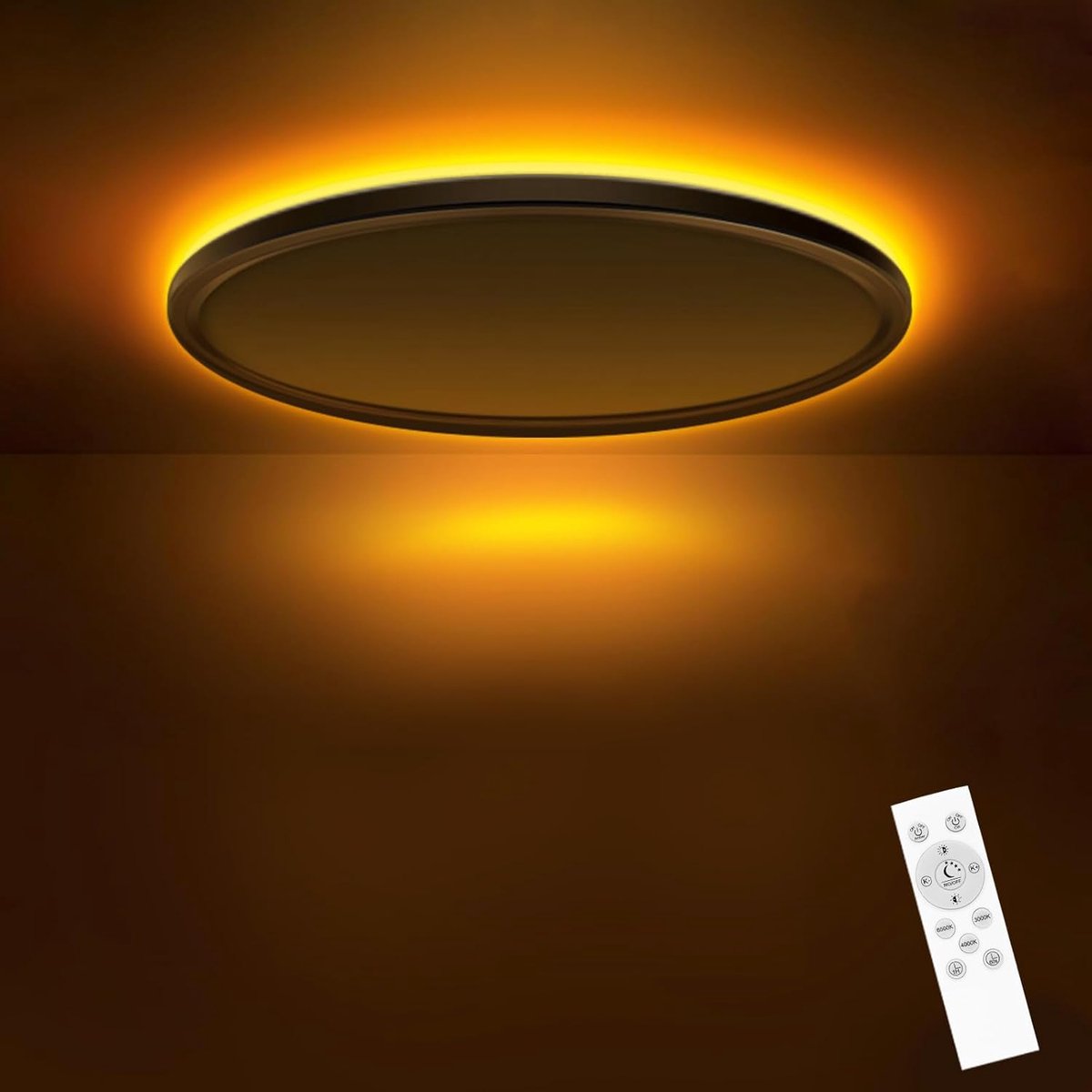 SnelShoppen - LED Plafondlamp 22cm met Afstandsbediening - Moderne Witte Hanglamp voor Keuken, Woonkamer en Slaapkamer