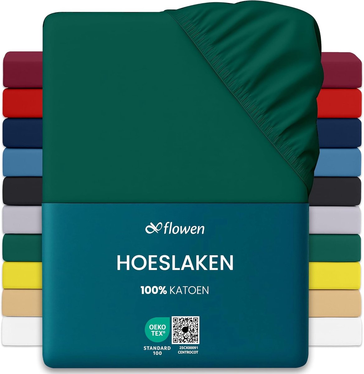 SnelShoppen - Fitted Sheet 140 x 200 cm Groen - 100% Katoen Jersey - Hypoallergeen, Ademend, Mite Proof, Geschikt voor Matras tot 30 cm - Hoogwaardige