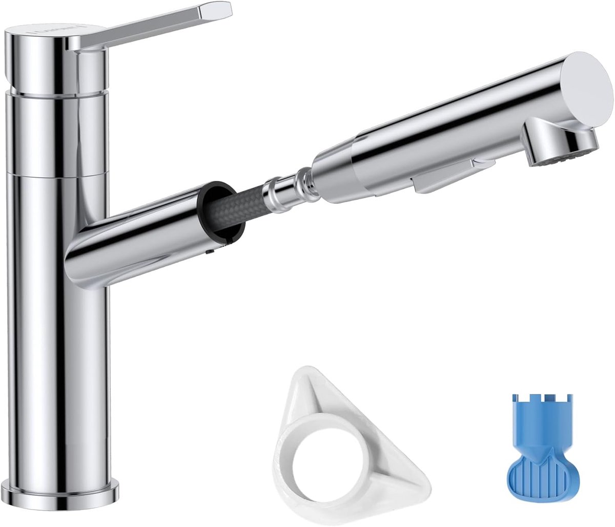 SnelShoppen - Keukenmengkraan met Uittrekbare Spuitkop, 120° Draaibaar, Hoogdruk, SUS304 RVS, Modern Design, Flexibel voor Keuken en Koken