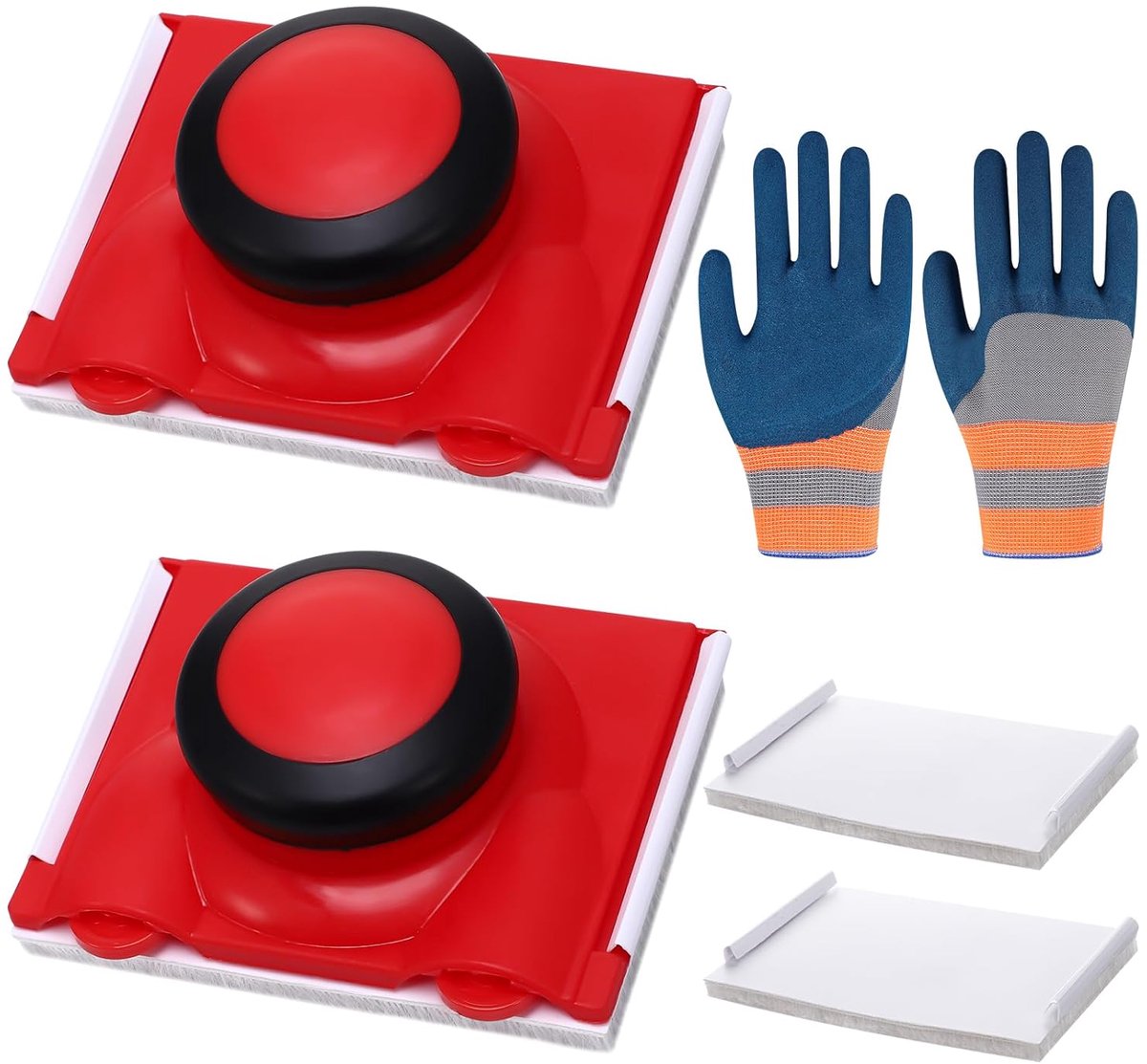 SnelShoppen - Set van 2 Verf Spons Snijgereedschappen, Handverfmes & Universele Verfpad met Vervangende Stempels, Inclusief Handschoenen voor Muurverf