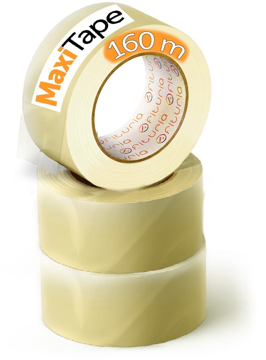SnelShoppen - Transparante Plakband voor Verpakking - 36mm x 160m - Waterbasis Acryl - Perfect voor Dozen, Verhuisdozen, Opslag - 3 Rollen - Ideaal vo