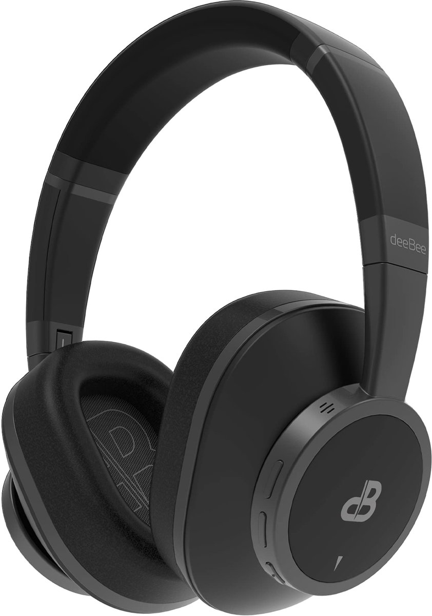 SnelShoppen - Draadloze hoofdtelefoon met actieve ruisonderdrukking - Bluetooth ANC - 35 dB microfoon - 40 uur batterijduur - Verwisselbare oorkussens