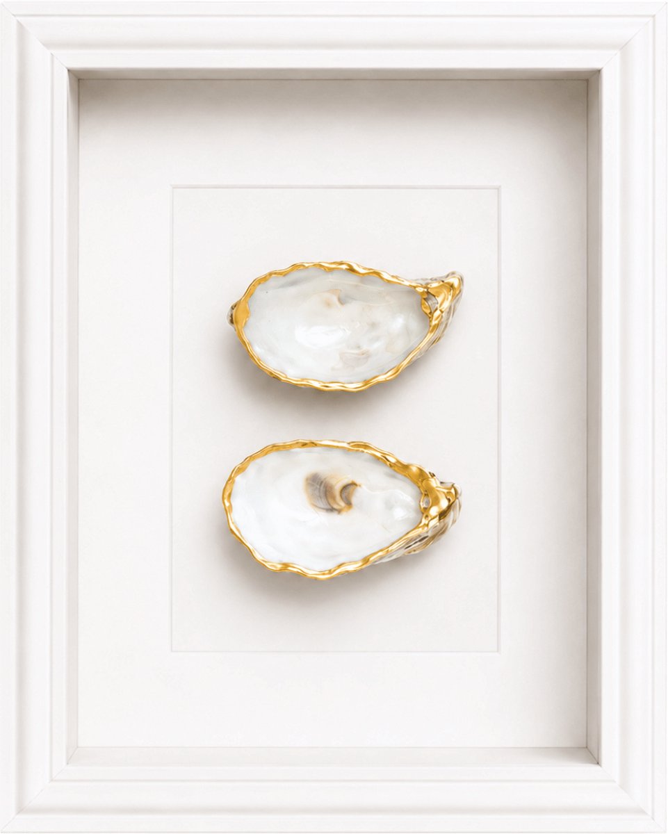 Aifcandles Oesterlijst - Schilderij - Goud - Roomwit - Oester