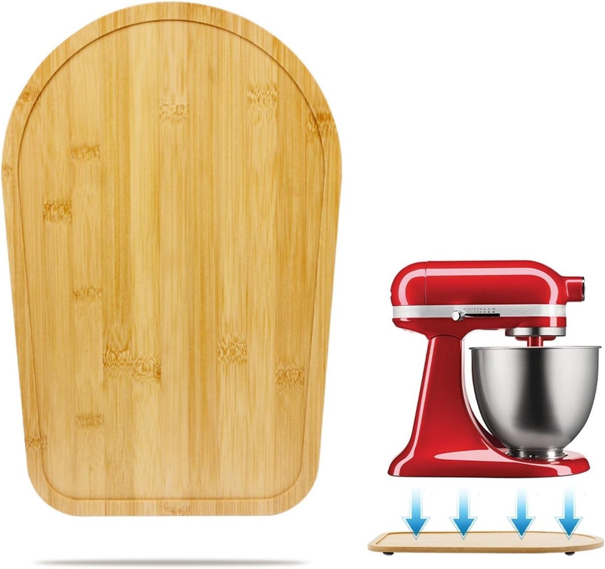 Bamboe Snijplank voor Keukenmachines 4.5-5 Qt Antislip Werkblad Beschermende Accessoires voor Mixers en Foodprocessors