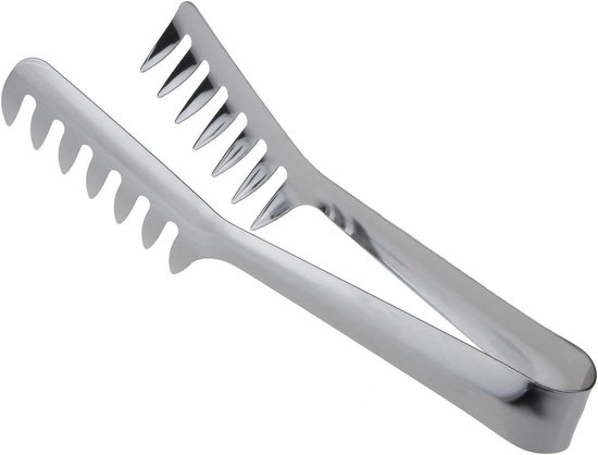 SnelShoppen - RVS Pastatangenset 2 Stuks - Spaghetti Tangen met Tanden - 23 cm Lange Keuken Hulpstukken voor Pasta, Noodles en Gebak - Duurzaam en Geb van Snelshoppen — afbeelding 5