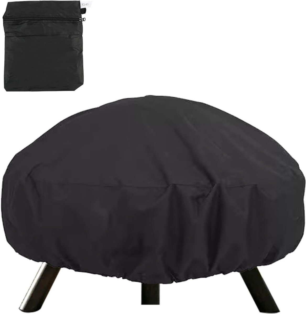 SnelShoppen - BBQ Deksel 92 x 51 cm - Waterdichte en UV-bestendige 420D Oxford Tuindeken voor Rond Vuurkorf - Bescherming tegen Weer en Wind