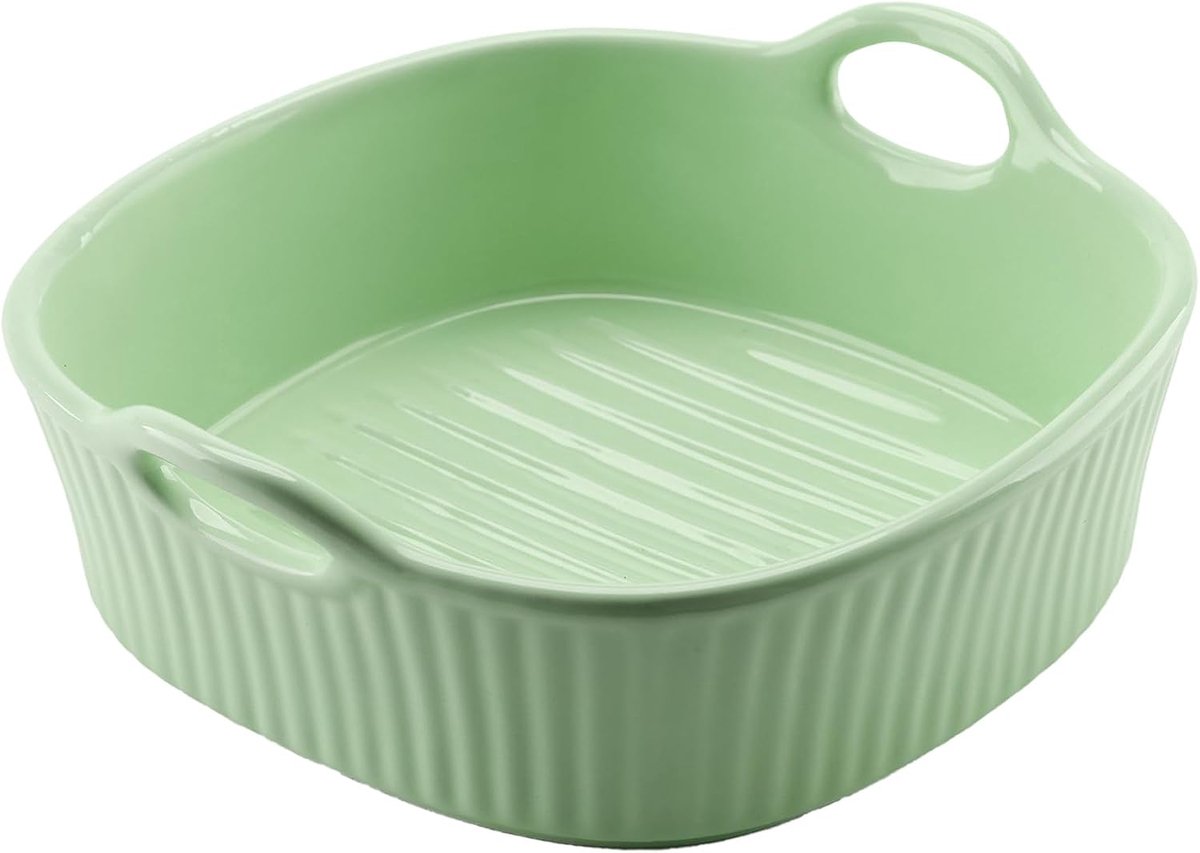 SnelShoppen - Bakvorm Airfryer, Keramische Casserole Schaal, Kleine Bakvorm 20x20 cm, Lasagne Mould met Handvatten, Ideaal voor Tiramisu, Feest, Keuke