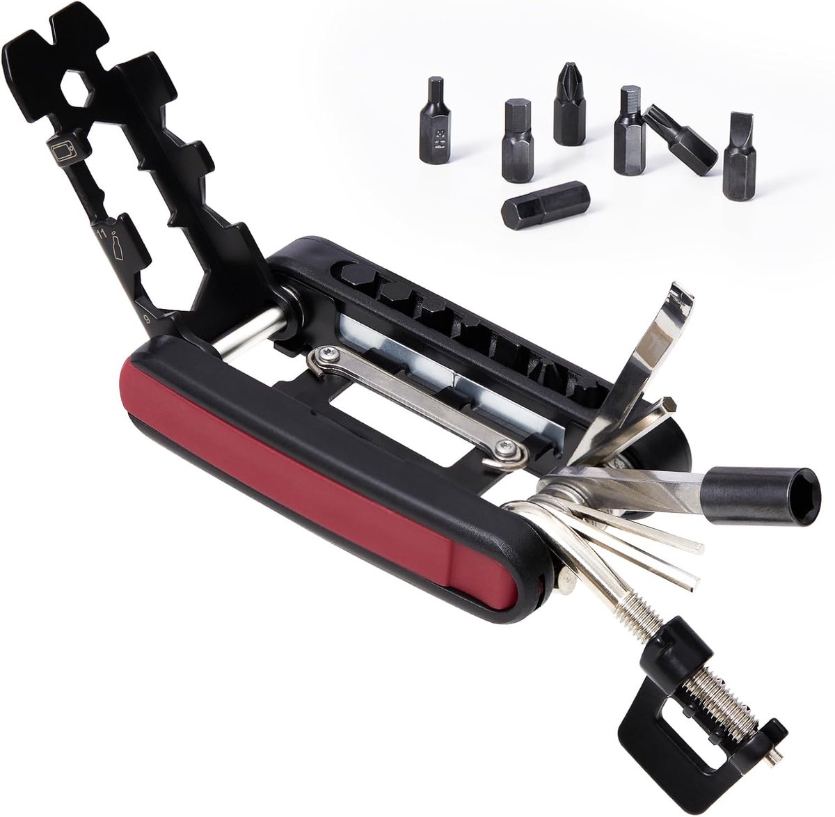 SnelShoppen - Multifunctionele Fietsonderhoudsset - 25-in-1 Opvouwbare Fietsgereedschapset voor Outdoor Noodreparaties, Geschikt voor Fiets, Mountainb