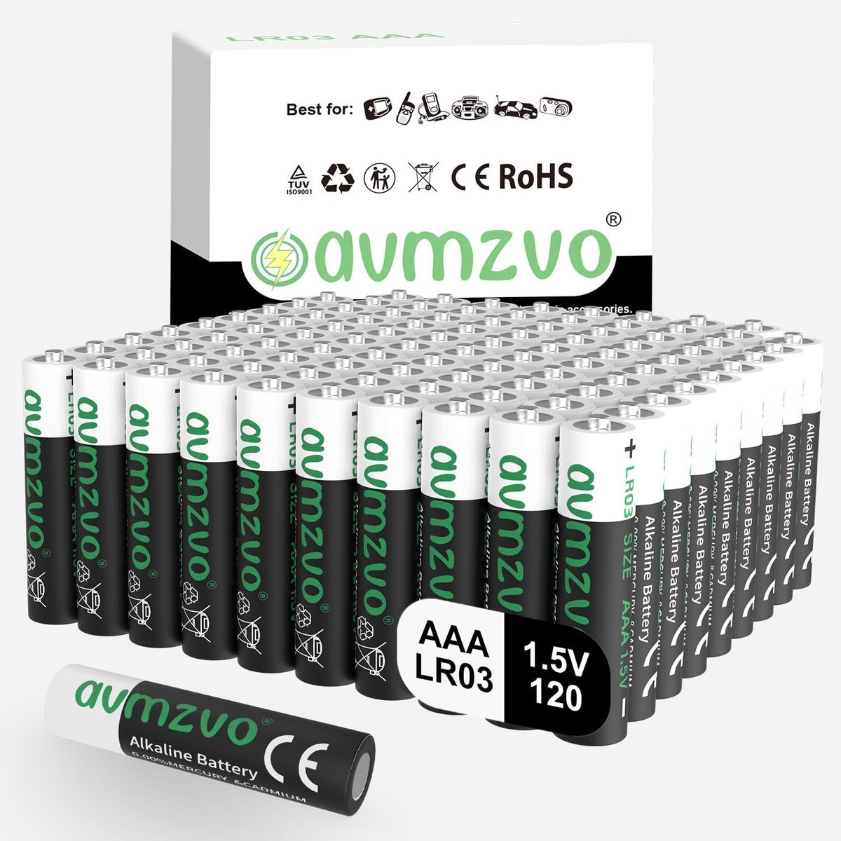 SnelShoppen - AAA Alkaline Batterijen LR03 1.5V - Krachtige en Duurzame Energie - 120 Stuks voor Toys, Alarmklokken, Elektronische Apparaten