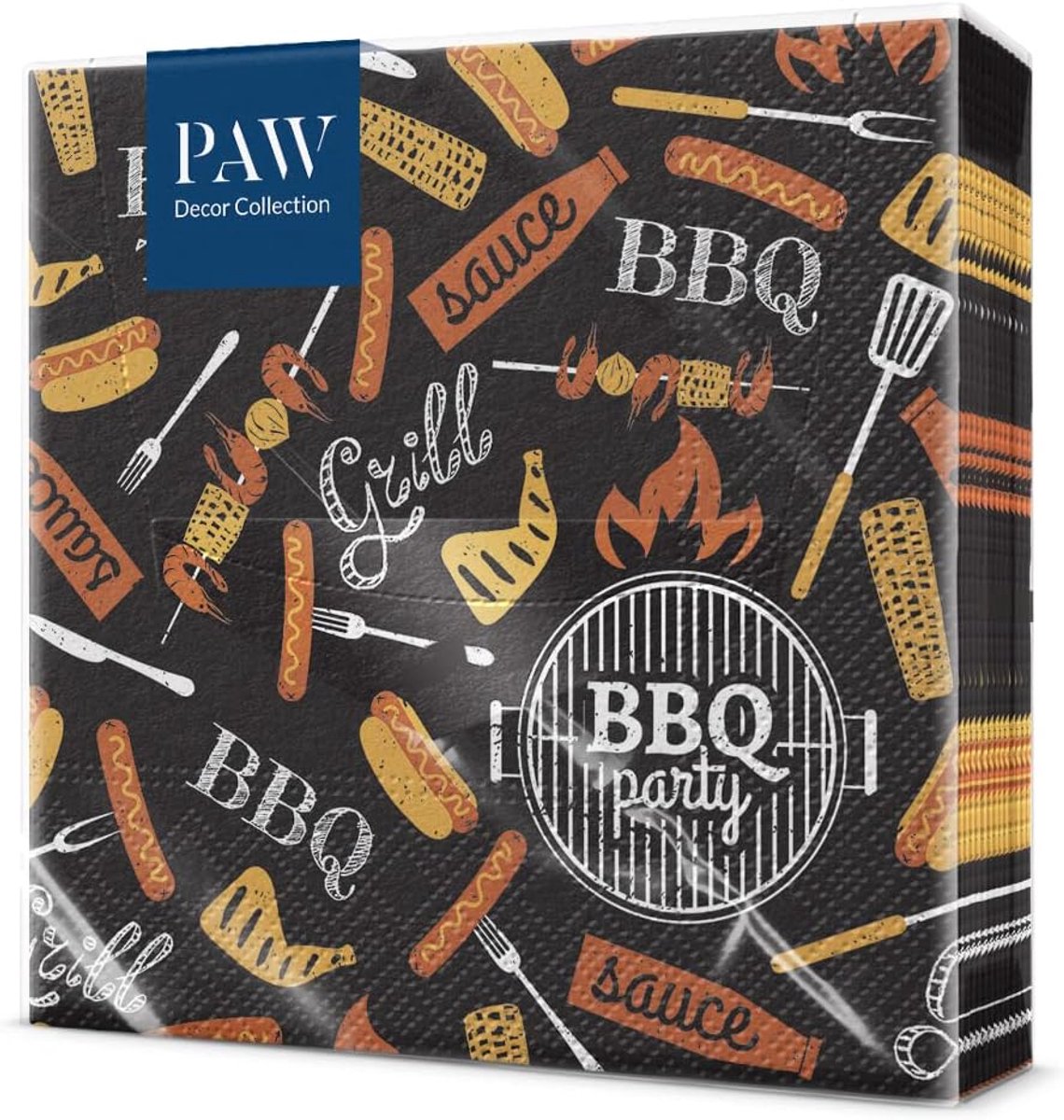 SnelShoppen - 20 Stuks Papieren Servetten 3-laags 33x33 cm - BBQ Party Decoratie - Eco-vriendelijk - Feest, Verjaardag, Receptie