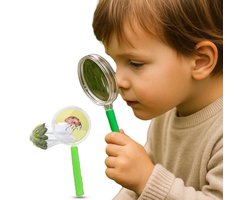 Kinder Vergrootglasset 2 Stuks – Educatief Speelgoed voor Natuuronderzoek – Acryl & Kunststof – Veilig Ontwerp met 3x Vergroting – Party Cadeau voor Jongens & Meisjes – 9,8 x 4,3 cm – Willekeurige Kleuren