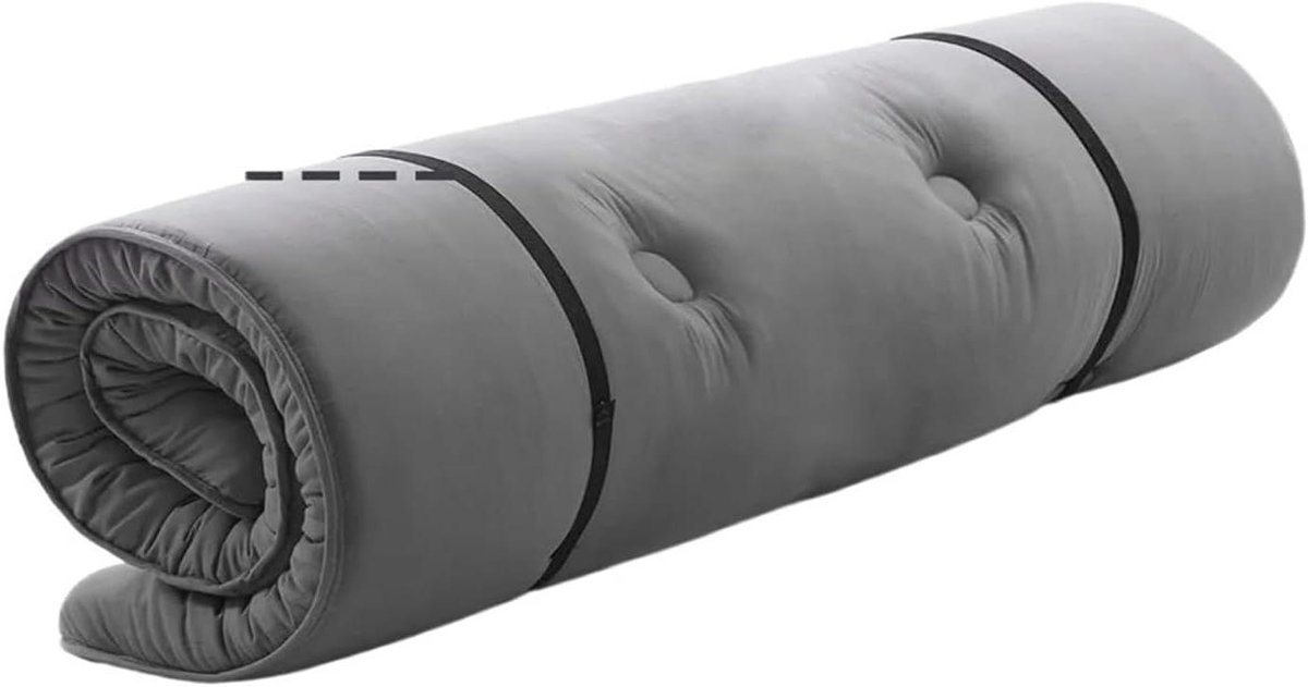 Futonmatras - Opvouwbaar bed Gastenmatras - Ruimtebesparend slapen - Draagbaar oprolbaar schuim - 10 cm dik - Grijs