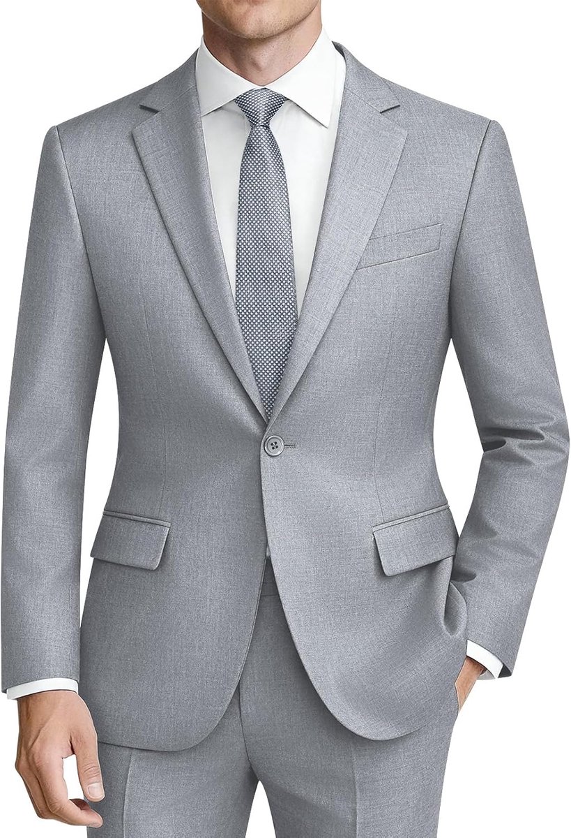 2-delig slim fit business casual een knoop blazer broek set trouwjurk pak