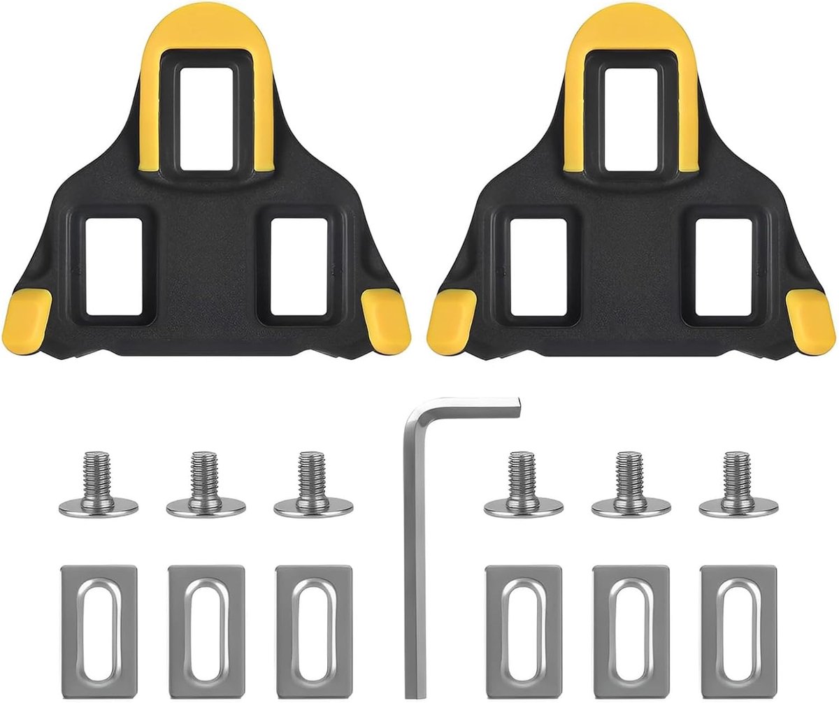 compatibel met Shimano SPD-SL-pedalen, fietsnoppen schoenplaatset racefiets pedaal MTB pedaalplaten Road Cleats fietsaccessoires set voor racefietsen en indoor fietsen