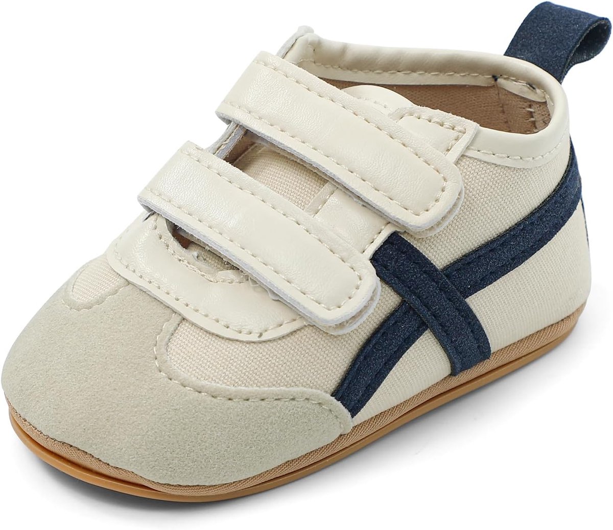 Unisex Baby Loopschoenen Jongens Meisjes Kruipschoenen Antislip Sneaker Babyschoenen 3-18 Maanden, beige 1, 6-12 maanden