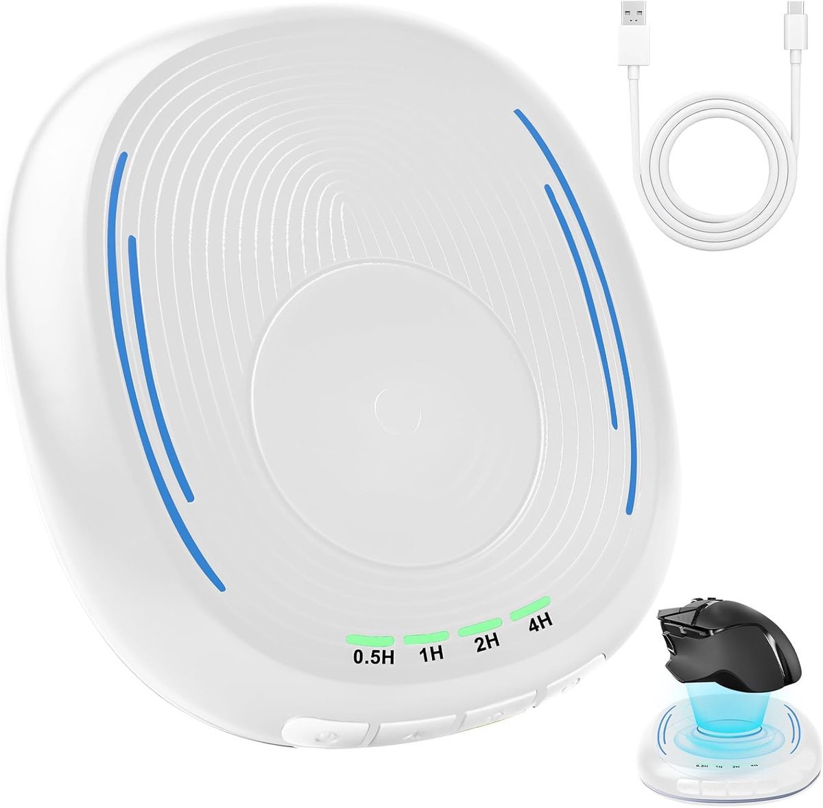 Muismover, mousejiggler, muisbeweger voor thuiskantoor, niet detecteerbaar, plug & play, muisjiggler, simulatie van de muisbeweging (wit)