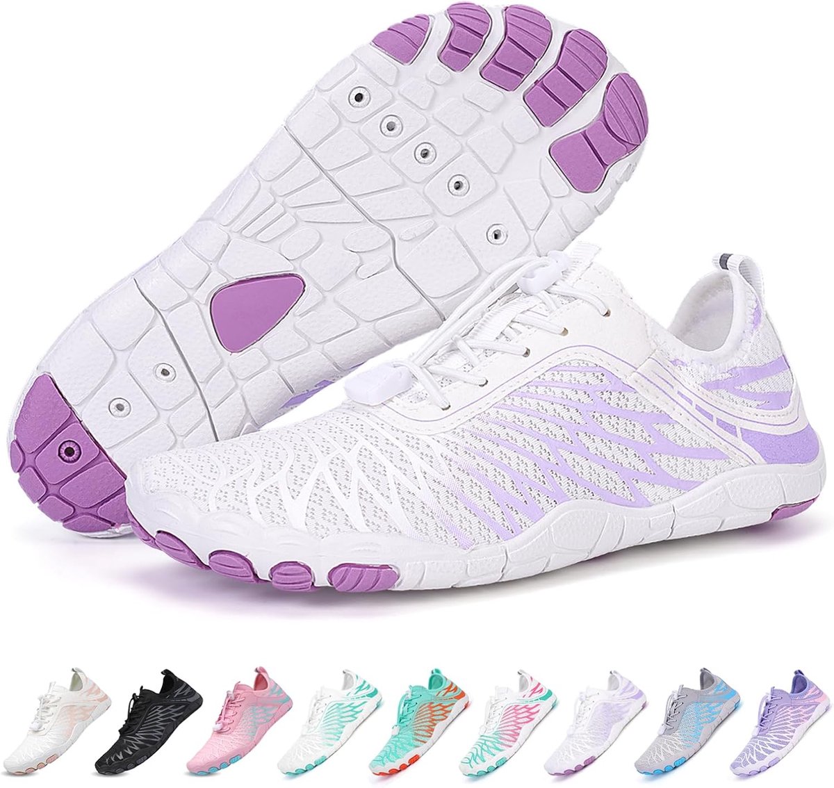 Blotevoetenschoenen voor vrouwen en mannen, uniseks trailschoenen, zachte lichte sportschoenen met antislipzool en brede teenbox, sneldrogende zwemschoenen