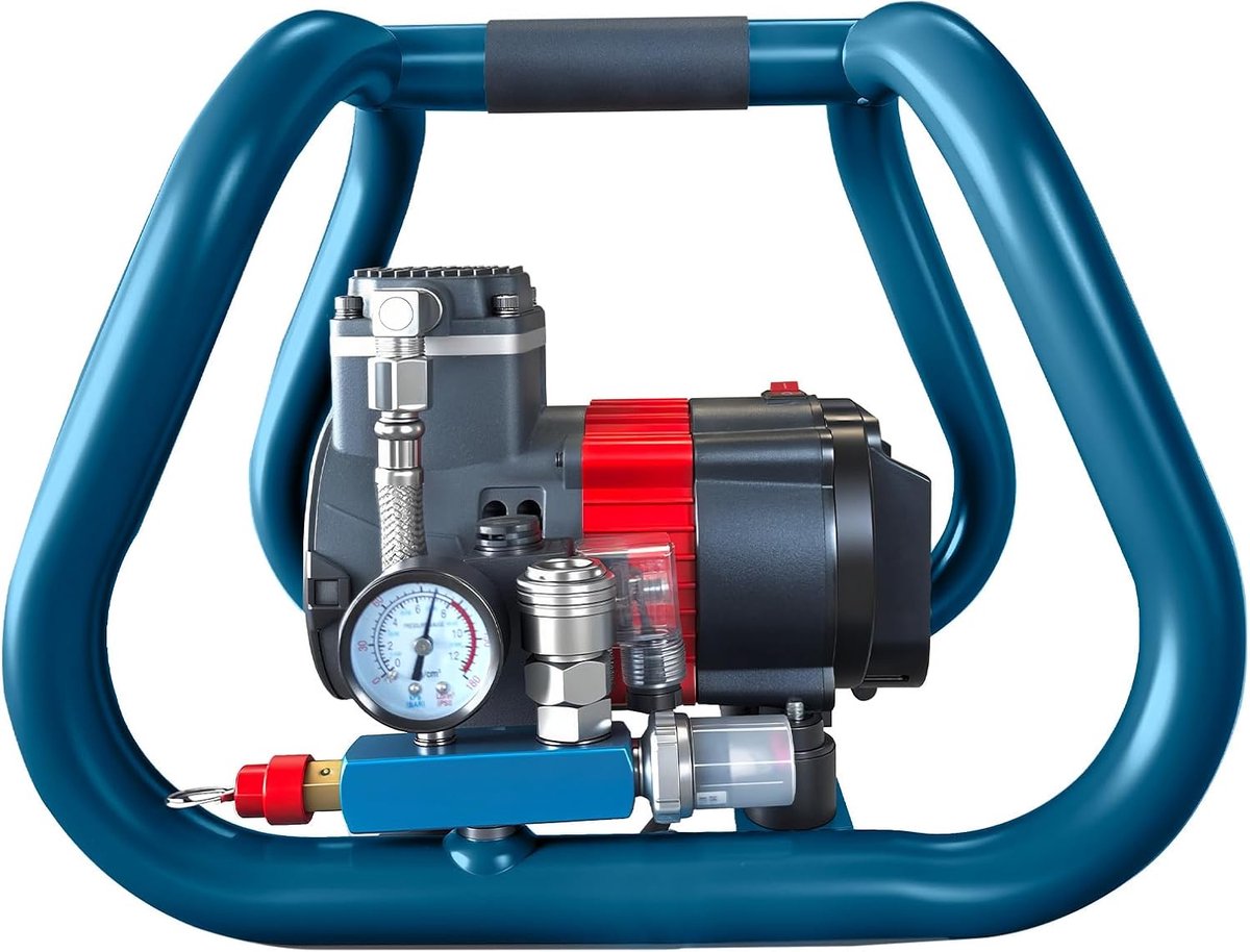 persluchtcompressor voor Makita 18V accu, draagbare luchtcompressor 8 bar werkdruk, 3 liter gasflescapaciteit, snel opblazen voor pneumatisch gereedschap