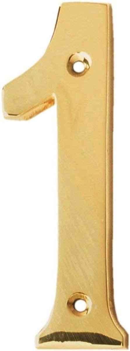 4 "Messing Huis Hotel Deur Numerieke Plaque Sticky Numerieke Numerieke Cijfer 0-9 (1 One) | Numeriek numeriek, 0-9 Beschikbaar