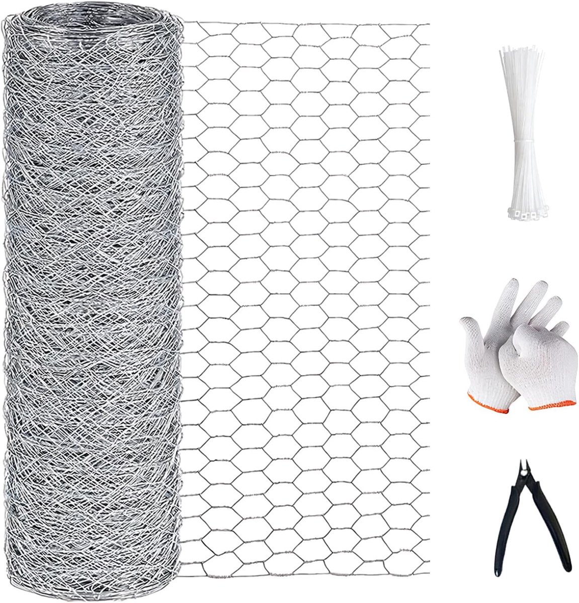 50 cm x 100 cm, draadgaas, fijnmazig 16 mm maaswijdte 0,5 mm draad, verzinkt en roestvrij, draadhek voor verhoogde bedden, volières, kippenhokken, hazen en kleine dieren in de tuin
