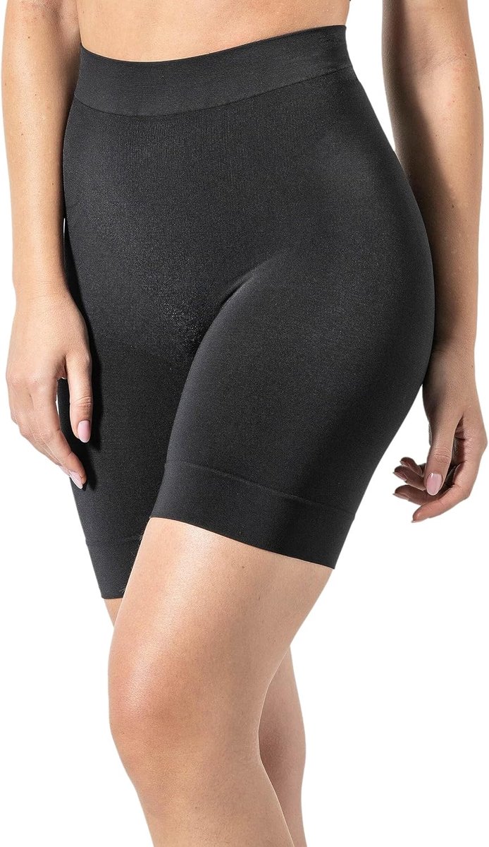 Guaine damesshorts, figuurvormend, hoge taille, shaper shorts, gemaakt in Italië, zwart., S/M