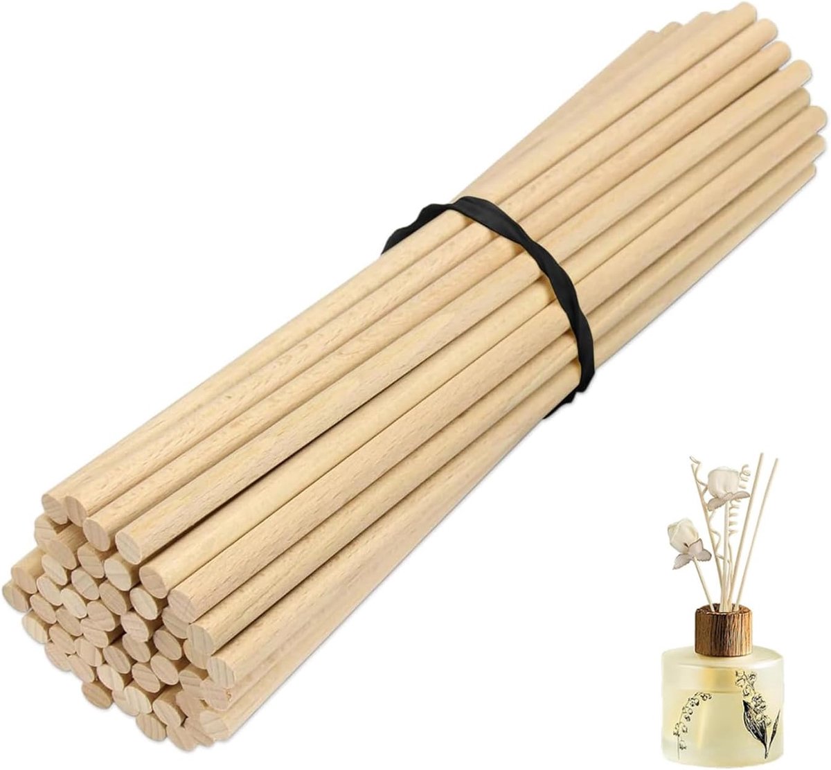 100 stuks geurstaafjes, navulverpakking, rotan staafjes voor kamergeur, aromatherapie-staafjes voor kamergeur, houten stokjes voor kamergeur, vervangende geurstaafjes voor geurverspreider