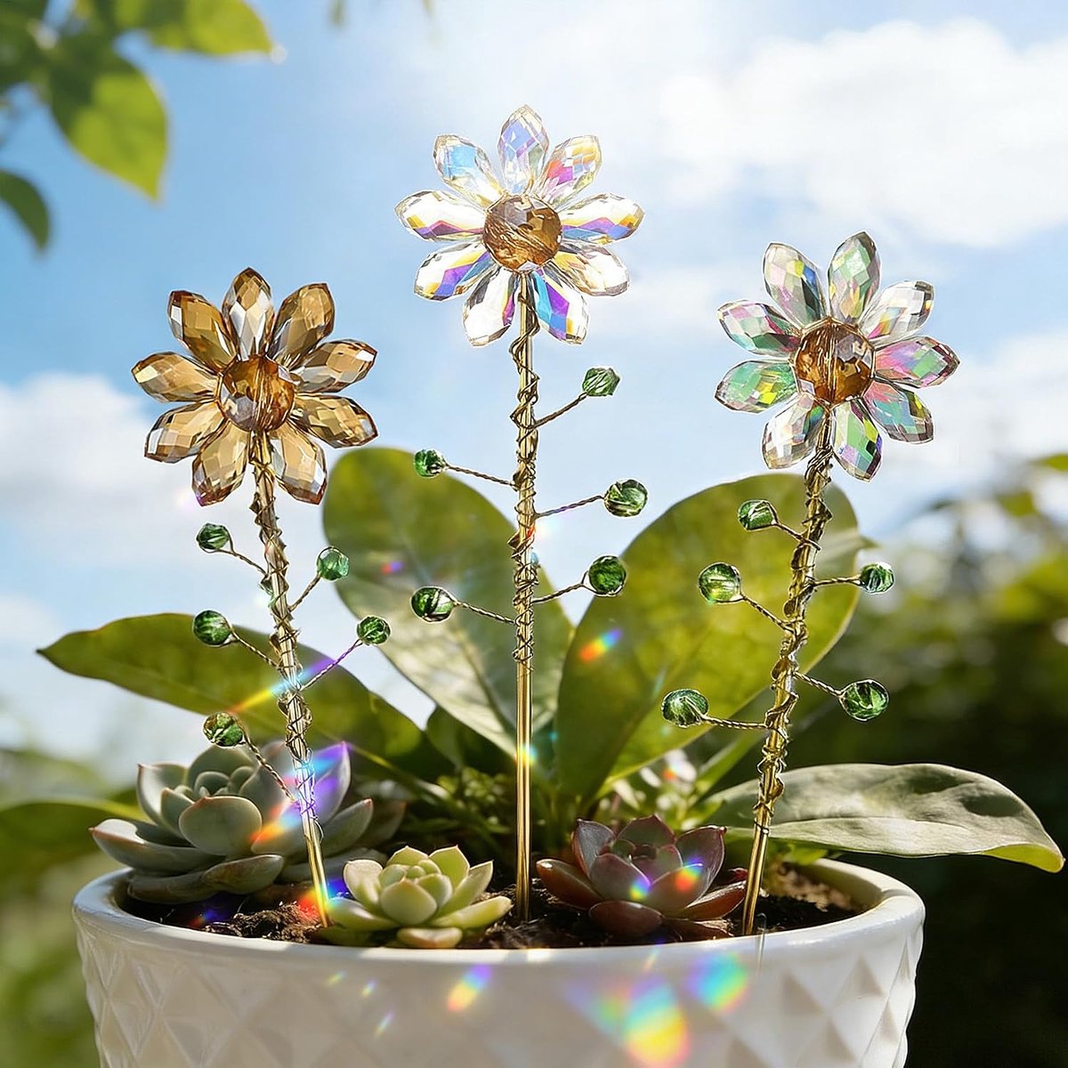 Zonnevangers van glas voor gebruik op planten, zonnevanger, zonnevanger voor ramen en tuinen, voor huis, tuin, kantoor