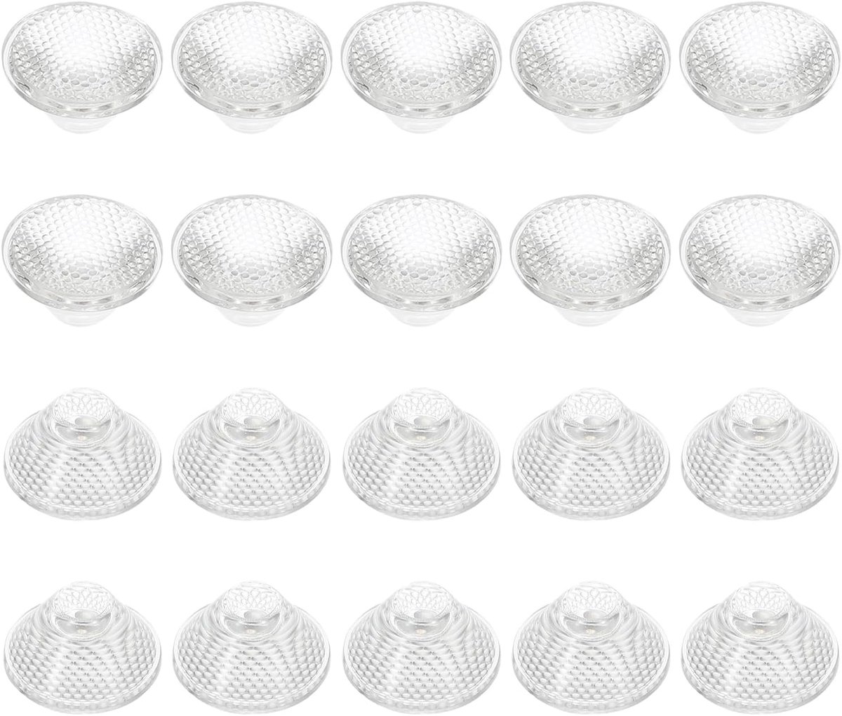 Led-lens, hoog vermogen, 60 graden, 20 stuks, optische collimator, acryl, PMMA, pareloppervlak, focuslenzen voor ledlamp, transparant