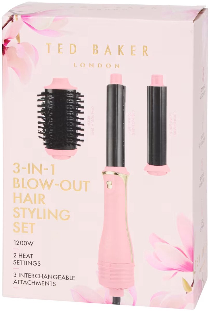 3-in-1 Blow out Hair styling set - Ted Baker - Airstyler - Hairwrap - roze - goud