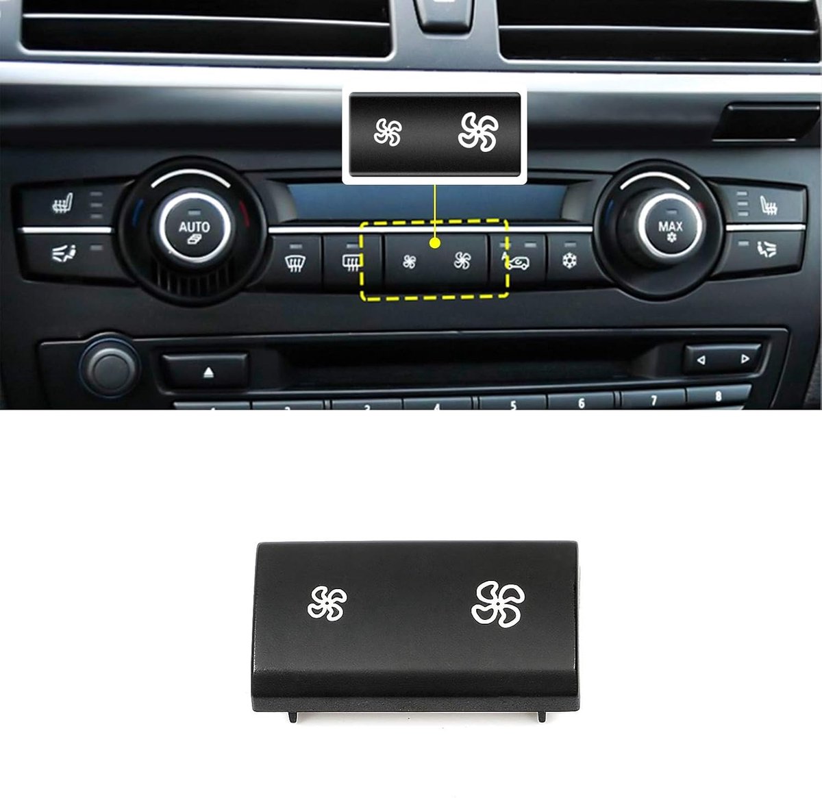 Compatibel met A/C Climate Control Panel Fan Speed Button Vervanging, geschikt voor X5 E70 2006-2013, X6 E71 2007-2014, X5/X6 Fan Speed Button (1 stuks)