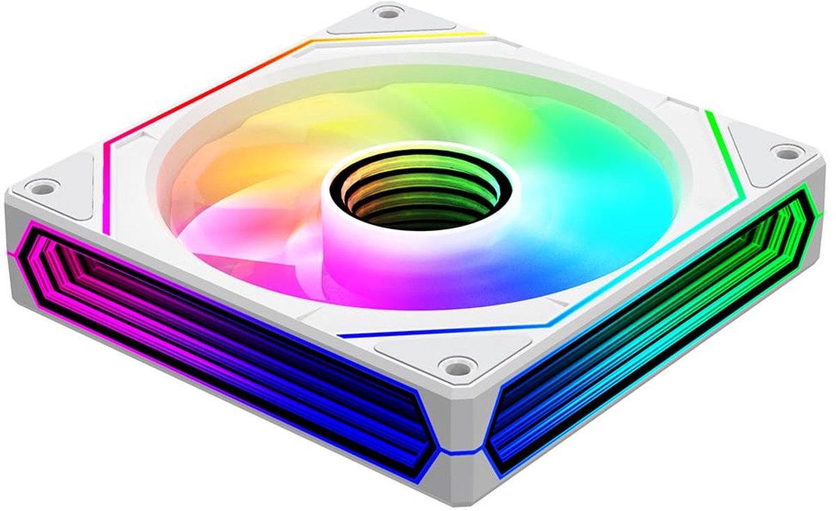 Prism 6 Pro RGB ventilator 120 mm, drie oneindige spiegels aan de zijkant, 5V 3PIN ARGB 4PIN PWM ventilator (WH)