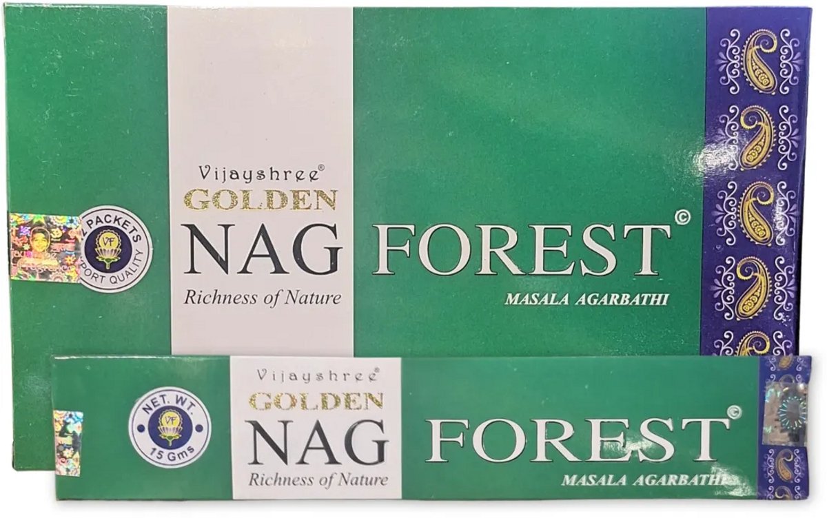 Phoenix Import Mani Bhadra Golden Nag Forest wierook 15 grams - doos van 12 st. n.n.b