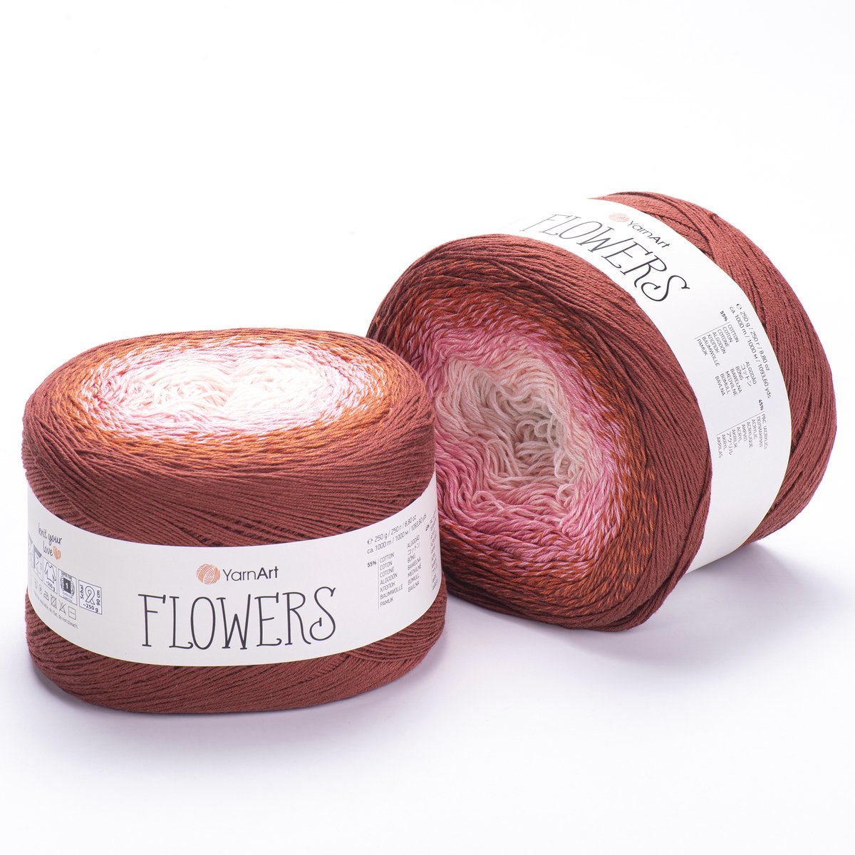 YarnArt Flowers Verloopgaren - 55% Katoen 45% Acryl - voor Haken en Breien - 250g / 1000m - Kleur 288