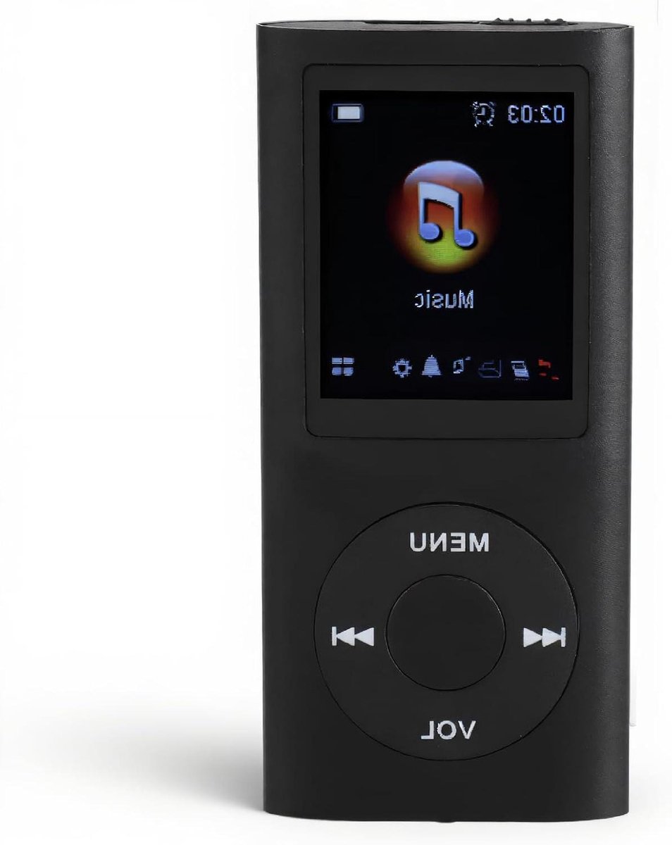 Draagbare MP3-speler - Muziekspeler Digitale Audio - Muziek Luisteren - HiFi Geluidskwaliteit - 18 Inch Scherm - Zwart
