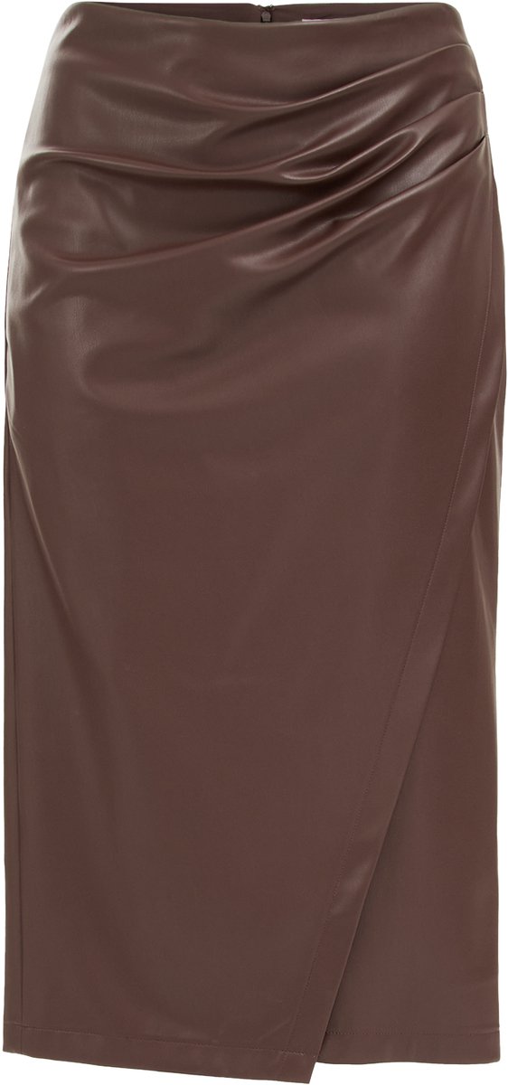 WE Fashion Dames midi rok met satijnlook en kant - Curve