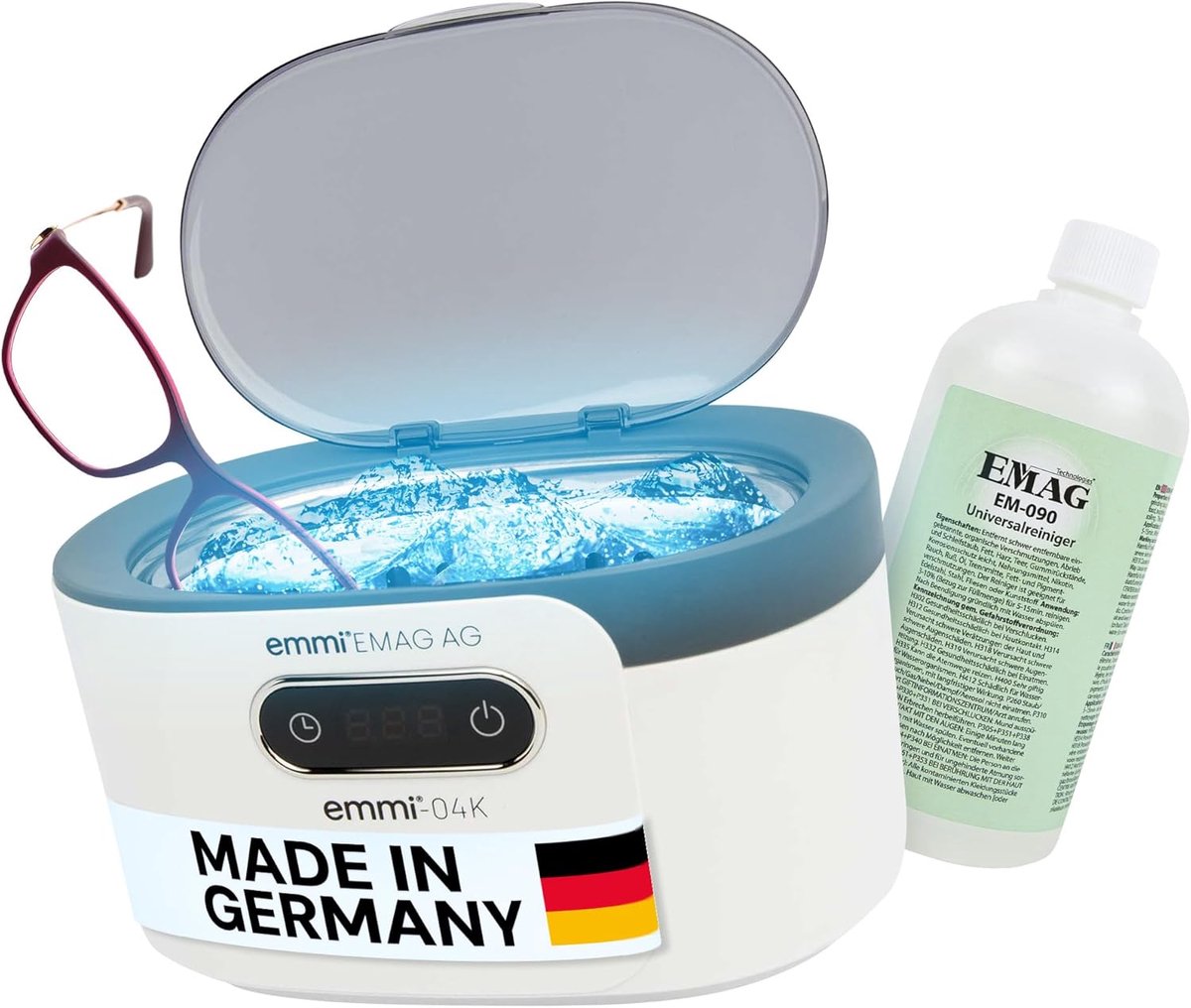 SnelShoppen - Emmi-04K Ultrasoonreiniger RVS Tank - 0.6L Ultrasoon Apparaat voor Sieraden, Brillen, Horloges en Tandheelkundige Instrumenten met 100 m