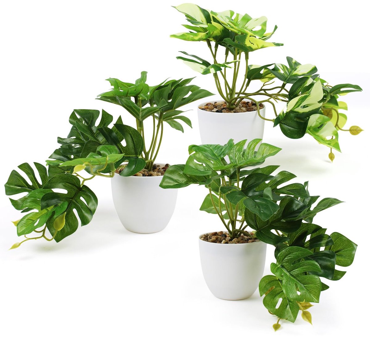 Omgoods - Set van 3 Mini Kunstplanten voor Binnen en Buiten