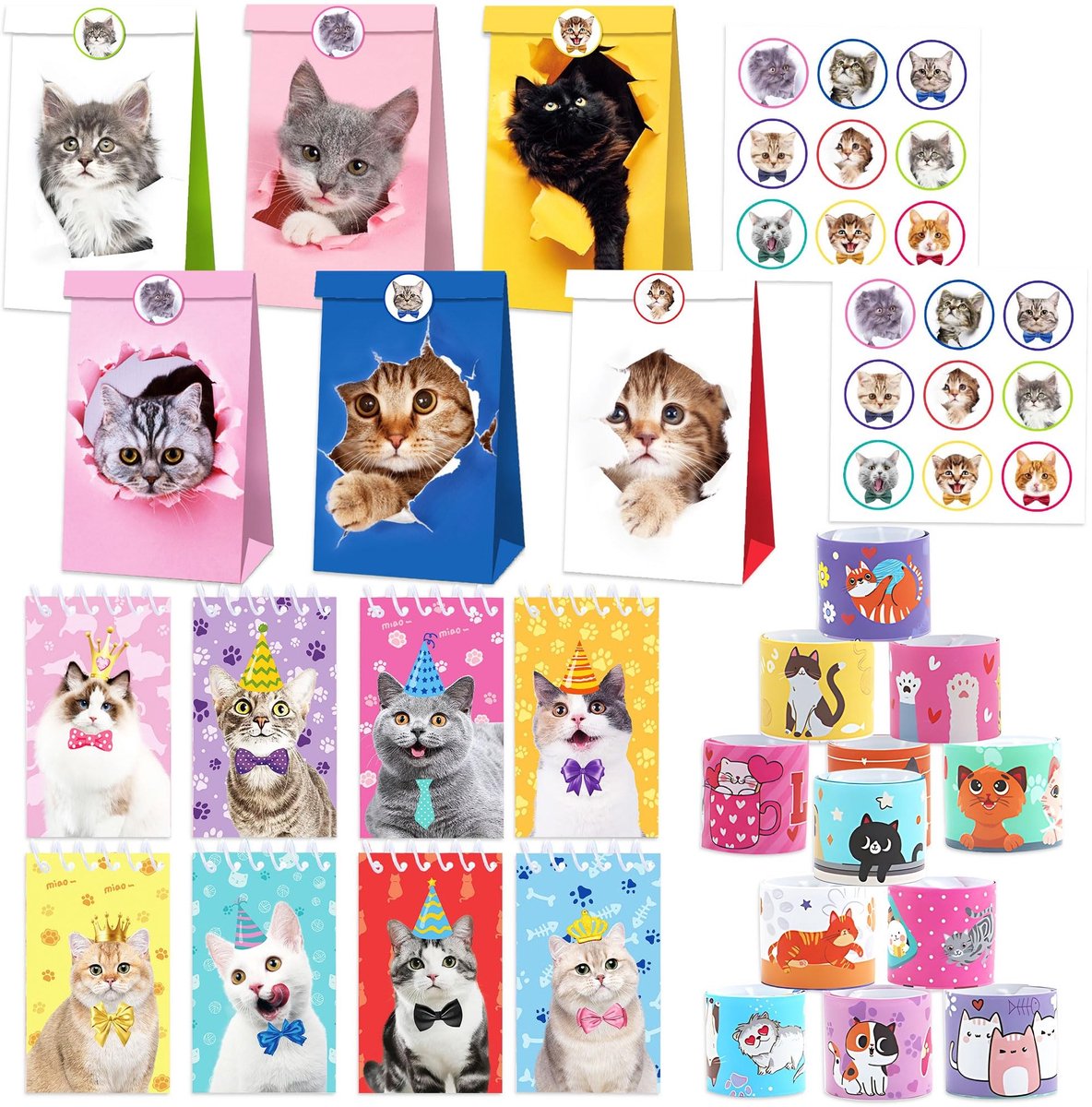 Omgoods - Katten Feestcadeaus voor Kinderen - Perfecte Uitnodigingen en Goodie Bags