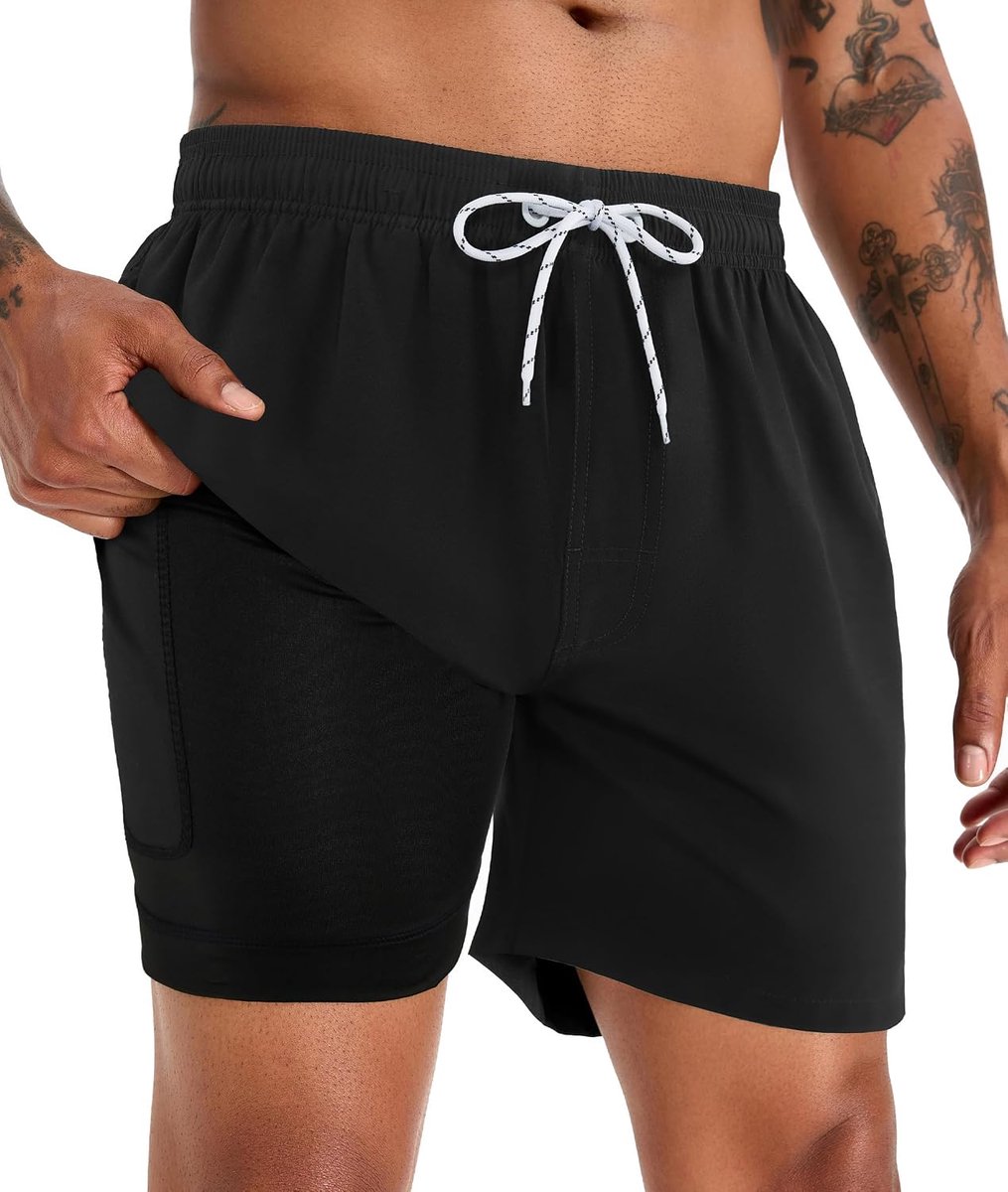 Heren Zwemshort Zee Surf Zwembroek Print Hawaiian Zomer Groot Sneldrogend Met Mesh Voering Nero S199 L