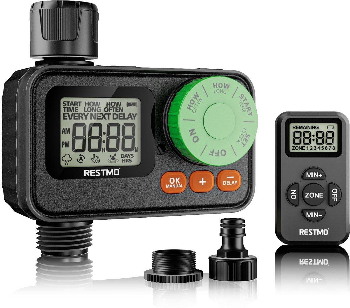 Omgoods - RF Afstandsbediening Water Timer - Tuinslang Timer met 2 Aansluitingen