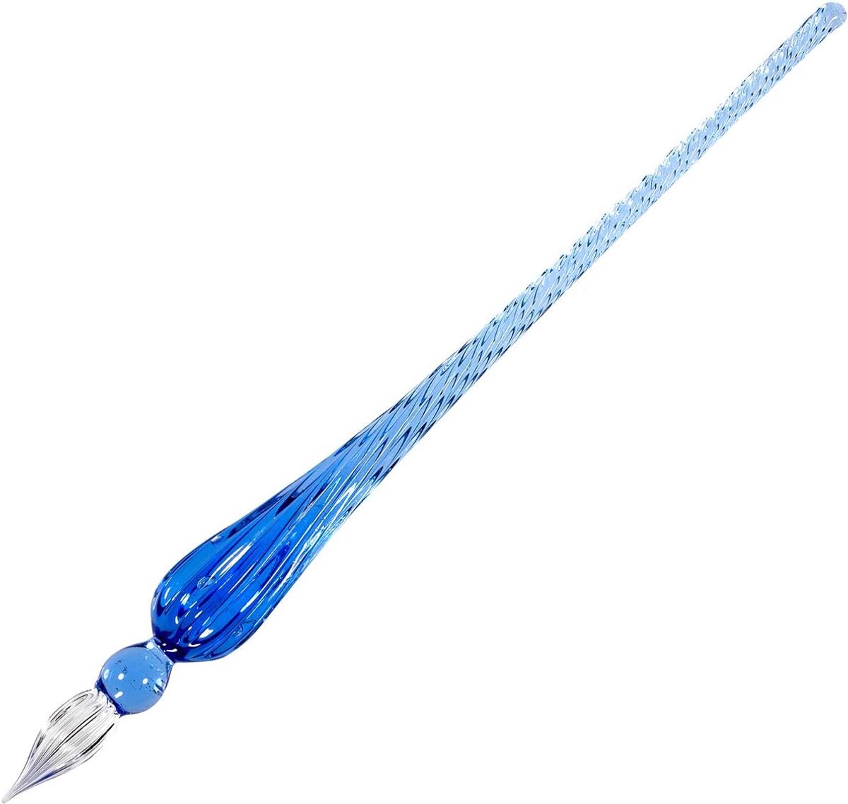 molshine Handgemaakte glazen gehard pen kristal kalligrafie pen handtekening gehard pen voor kunstenaar vrouwen mannen tieners schrijven tekening decoratie geschenken (blauw ijs)