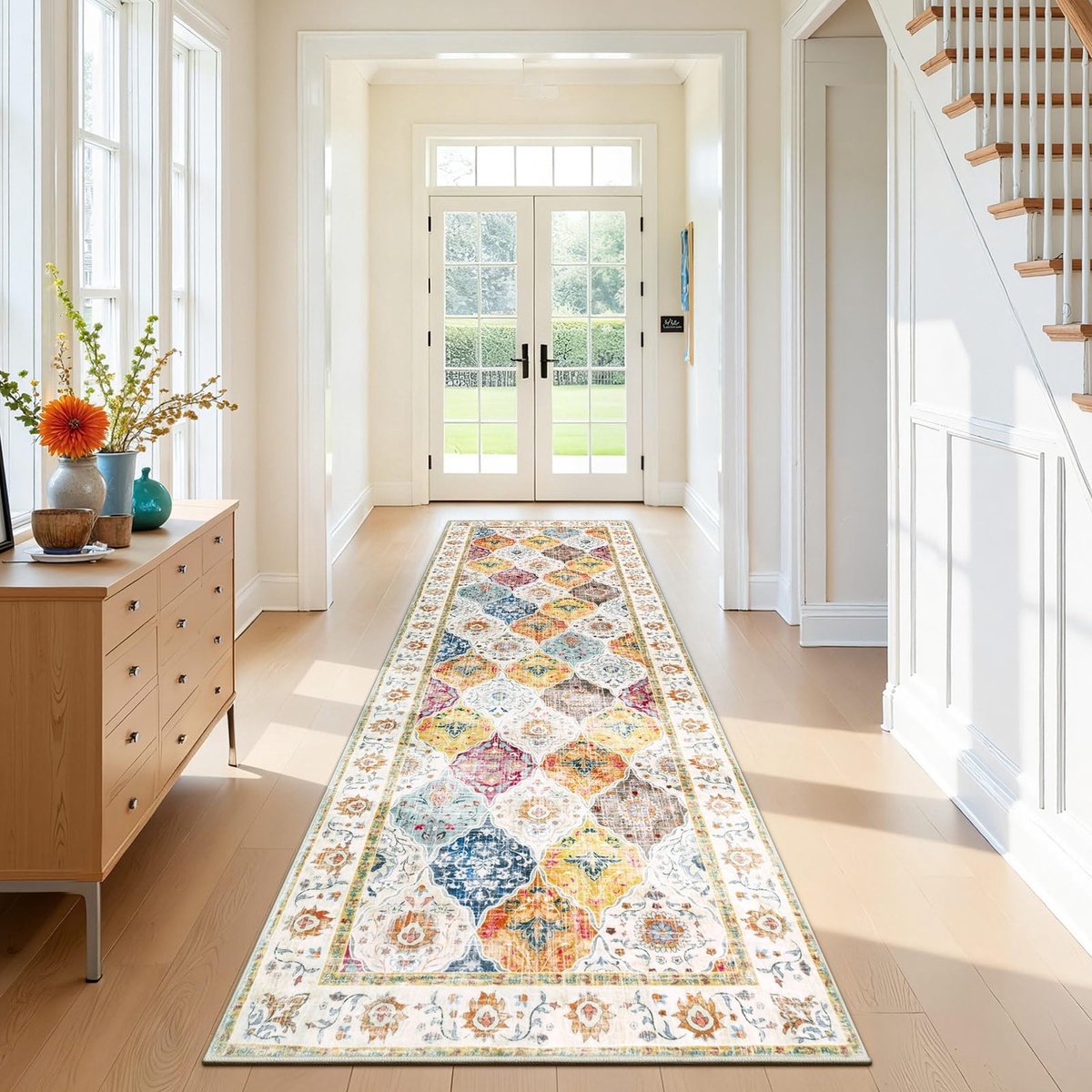 Omgoods - Lange Corridor Runner 80x200 cm - Vintage Antislip Vloerkleed