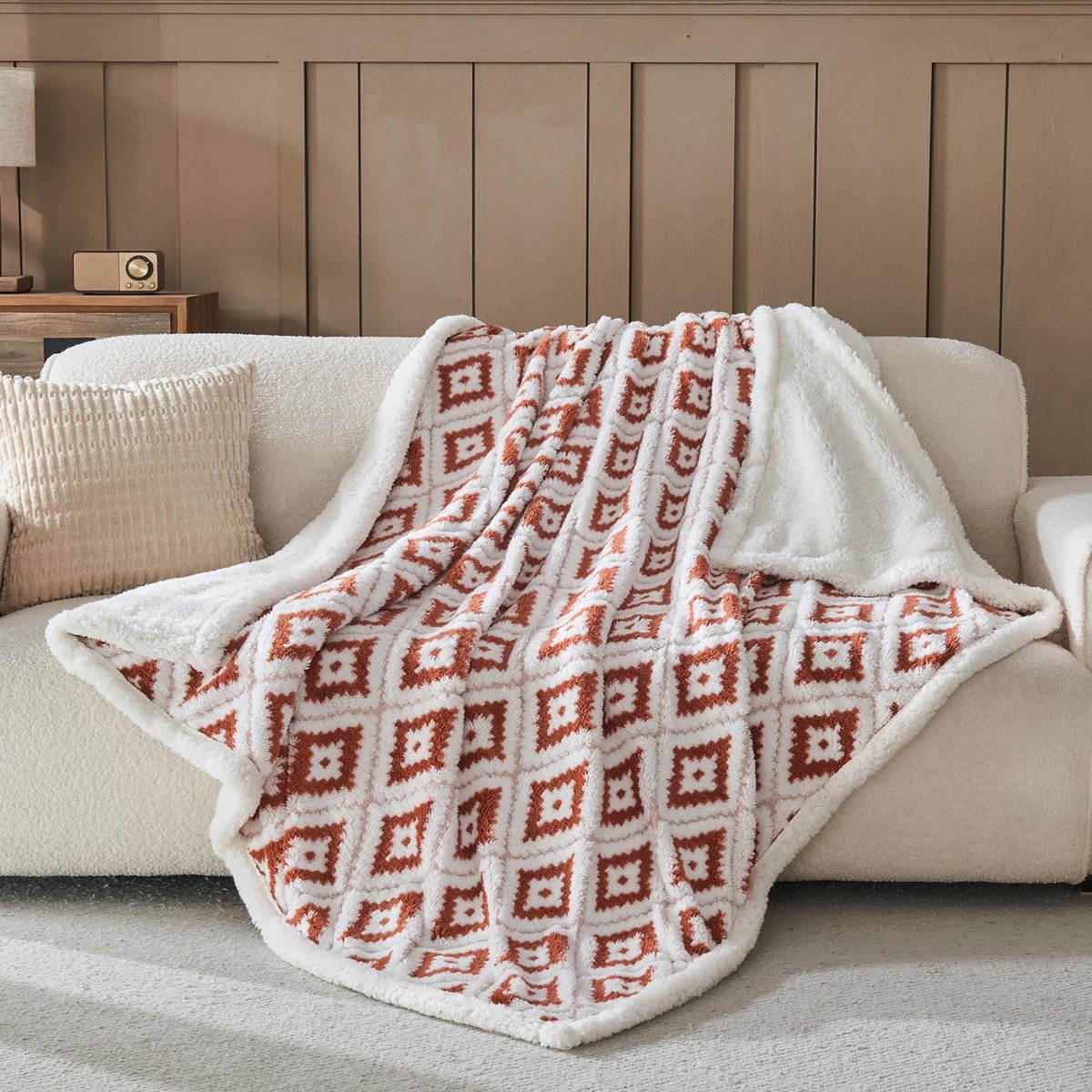 Omgoods - Sherpa Fleece Deken - 153 x 203 cm - Bruin